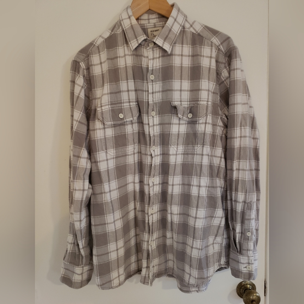 Mens Flannel Shirt Old Navy Size L